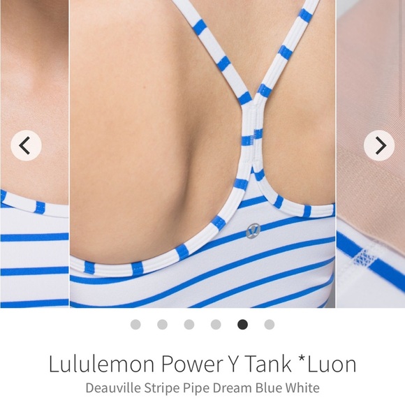 lululemon athletica Blue and White Striped Tank Top - Picture 6 of 7
